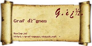 Graf Ágnes névjegykártya